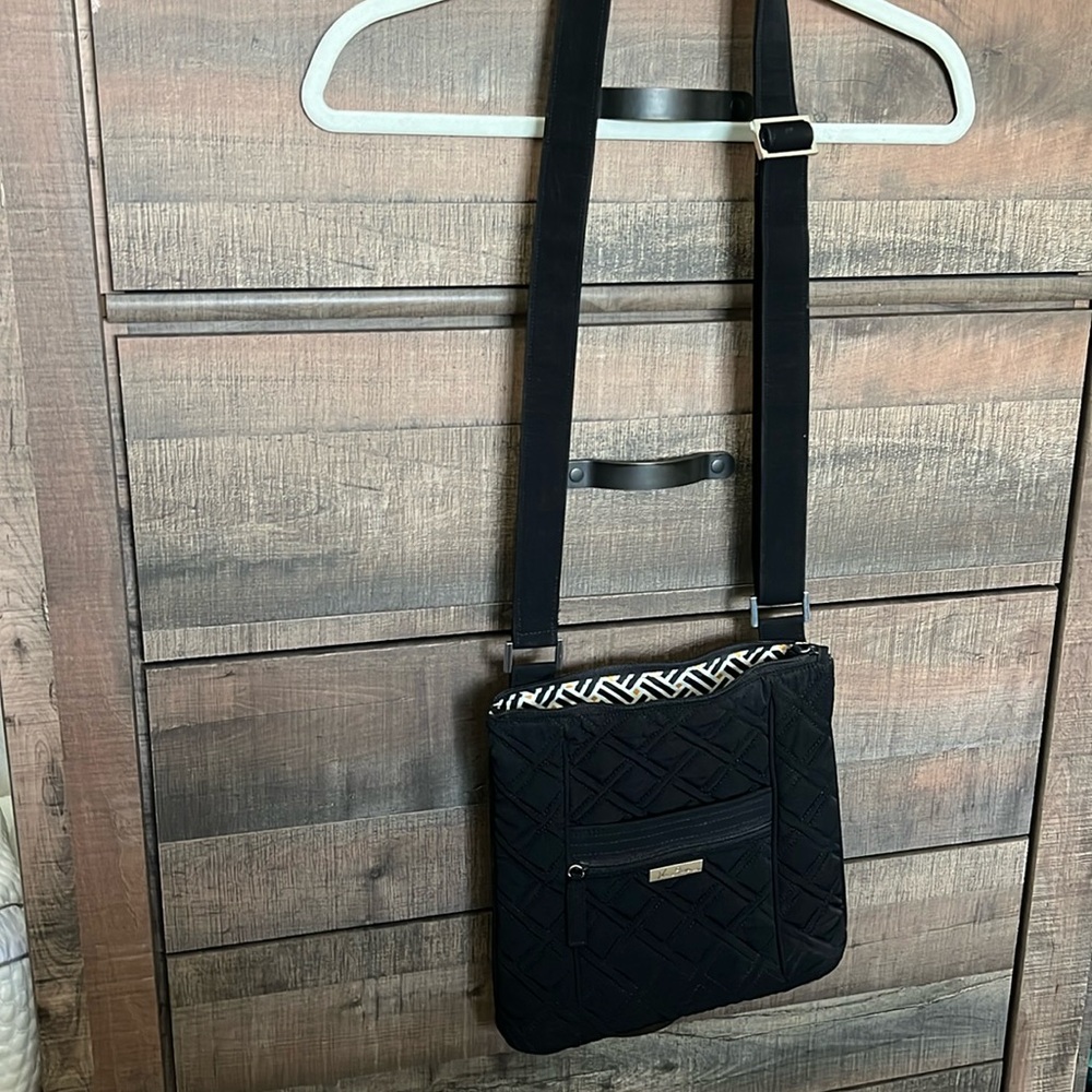 Black Vera Bradley Quilted Hipster Crossbody